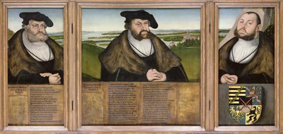 Electors of Saxony: Friedrich the Wise, Johann the Steadfast, and Johann Friedrich the Magnanimous by Lucas Cranach the Elder